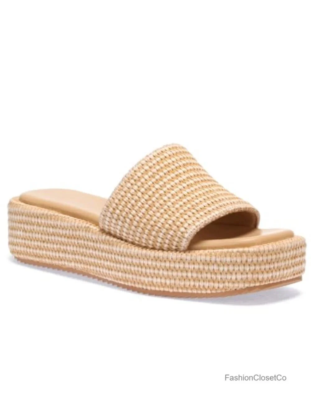 Raffia Espadrille Platform Sandals Women Woven Straw Flatform Slides
